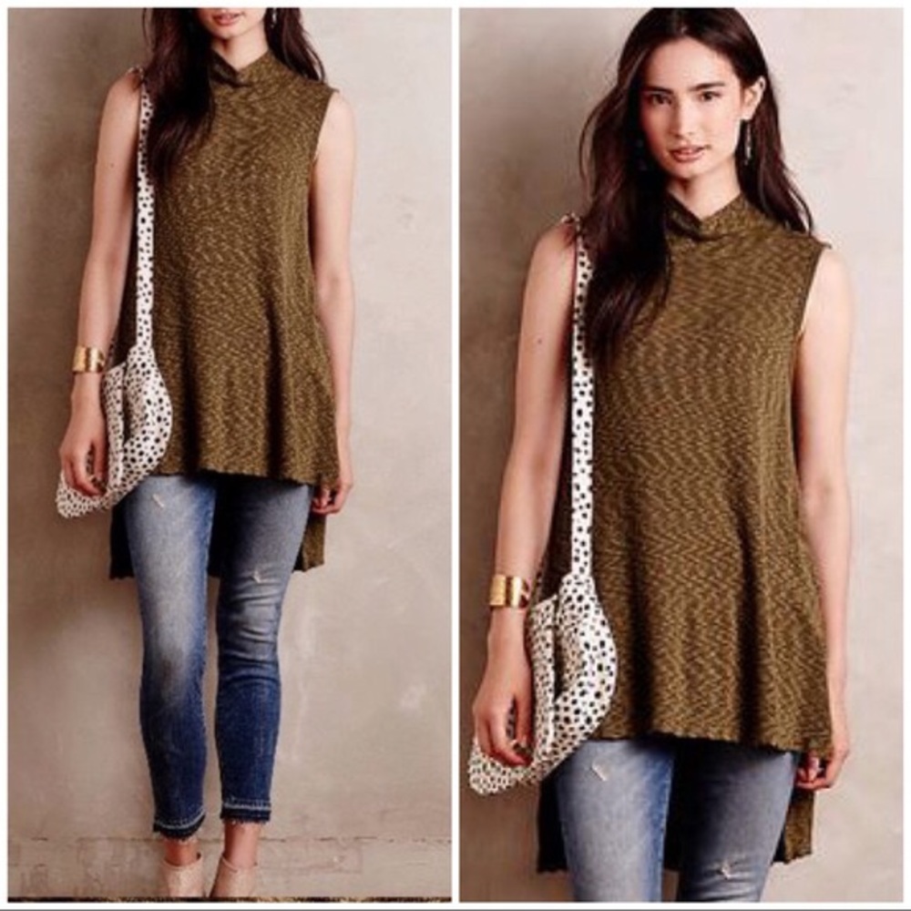 Anthropologie mock neck, sleeveless tunic